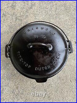 Antique Griswold #10 Cast Iron Tite-top Dutch Oven