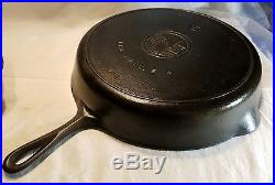 Antique Griswold #12 Cast Iron Skillet Large Block Logo Heat Ring with Lid