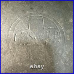 Antique Griswold Cast Iron #9 Large Logo Skillet w Heat Smoke Ring 710 H