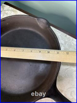 Antique Griswold Cast Iron #9 Large Logo Skillet w Heat Smoke Ring 710 H