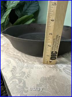 Antique Griswold Cast Iron #9 Large Logo Skillet w Heat Smoke Ring 710 H