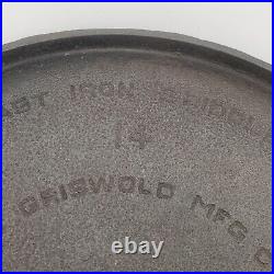 Antique Griswold Cast Iron Bail handle Griddle #14 Slant logo