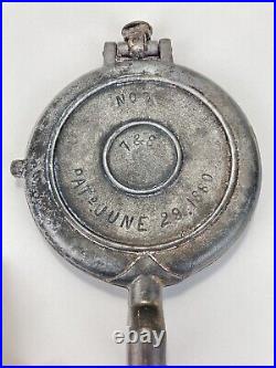 Antique Griswold Cast Iron No. 7 / 7 & 8 Waffle Iron June 29, 1880