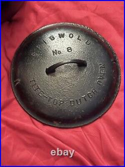 Antique Griswold Cast Iron Pot Cauldron 3 Legged Pot & LID #8 (1920)