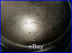 Antique Griswold Large Slant Logo #10. 716 Erie Cast Iron SKILLET. Heat Ring