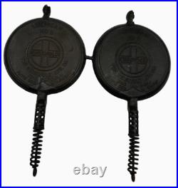 Antique Griswold Mfg. Co. American #8 High Base Cast Iron Waffle Iron