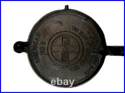 Antique Griswold Mfg. Co. American #8 High Base Cast Iron Waffle Iron