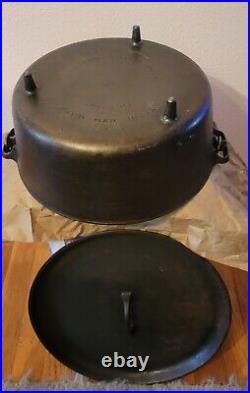 Antique Griswold Mold #10 Cast Iron Chuck Wagon Tite Top Dutch Oven