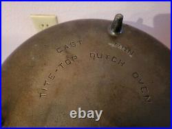 Antique Griswold Mold #10 Cast Iron Chuck Wagon Tite Top Dutch Oven