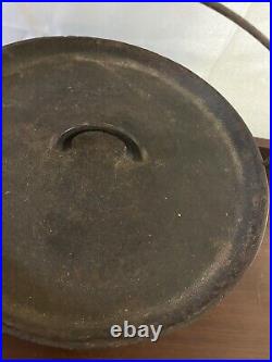 Antique Griswold Mold #10 Cast Iron Chuck Wagon Tite Top Dutch Oven With Lid