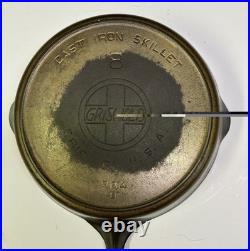 Antique Griswold No. 8 Cast Iron Skillet Large Block Logo 704B Nickel Plated