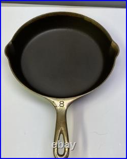 Antique Griswold No. 8 Cast Iron Skillet Large Block Logo 704B Nickel Plated