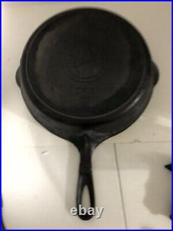 Antique Griswold Slant Logo Erie Logo No 7 Cast Iron Skillet 701 Heat Ring