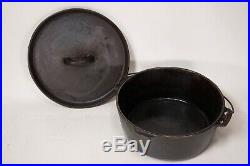 Antique Griswold Tite-Top Cast Iron Dutch Oven Pot #10 With Lid Erie PA