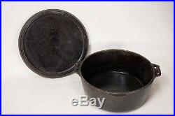 Antique Griswold Tite-Top Cast Iron Dutch Oven Pot #10 With Lid Erie PA