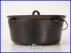 Antique Griswold Tite-Top Cast Iron Dutch Oven Pot #10 With Lid Erie PA