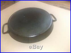 Antique Griswold Wagner Era #20 Cast Iron Double Handle Skillet. Nice