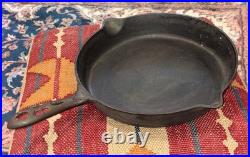 Antique Highland Foundry Co. HF Co. 8 & 9 Fancy Handle Cast Iron Skillet 11