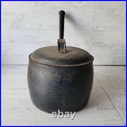 Antique Kenrick Cast Iron Pot Sauce Pan w Lid 8pt No 7 Long Handle Romany Gypsy