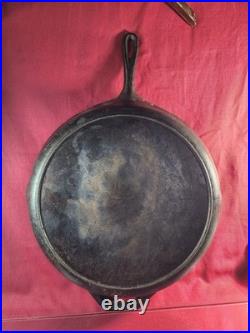 Antique Lodge Cast Iron Skillet No14 -15.5 Early 1900s Unbroken Heat Ring. Flat