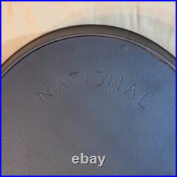 Antique National #8 cast iron skillet with heat ring. Arc logo. Restored