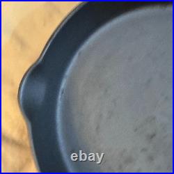 Antique National #8 cast iron skillet with heat ring. Arc logo. Restored