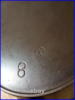 Antique Pre Griswold ERIE #8 Cast Iron Skillet Heat Ring Maker Mark Rare