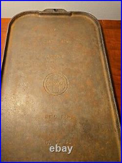 Antique Pre Griswold Erie #8 Cast Iron Griddle