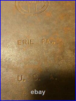 Antique Pre Griswold Erie #8 Cast Iron Griddle