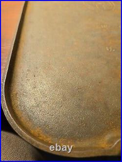 Antique Pre Griswold Erie #8 Cast Iron Griddle