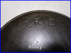 Antique Pre Griswold Erie #9 FLAT Cast Iron Skillet with Maker's Mark