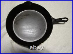 Antique Pre Griswold Erie #9 FLAT Cast Iron Skillet with Maker's Mark