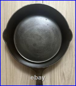 Antique Pre-Griswold Erie No. 7 Cast Iron Skillet with Heat Ring Fully Restored