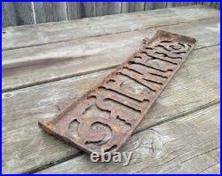 Antique Rustic Cast Iron Salvage Shelf Sign Jewel Stove Oven Furnace