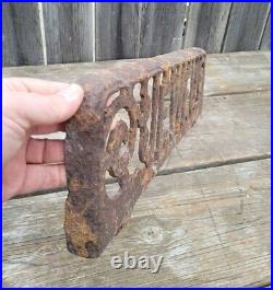 Antique Rustic Cast Iron Salvage Shelf Sign Jewel Stove Oven Furnace