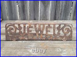 Antique Rustic Cast Iron Salvage Shelf Sign Jewel Stove Oven Furnace