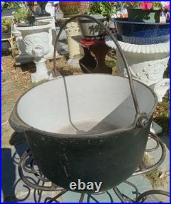 Antique S. P. & Co. Philadelphia Cast Iron 10 Qt Kettle Stock Pot 12.75 x 7.25