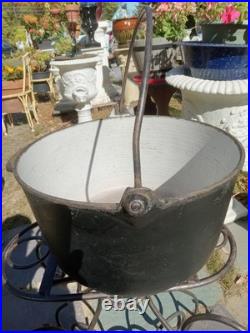 Antique S. P. & Co. Philadelphia Cast Iron 10 Qt Kettle Stock Pot 12.75 x 7.25