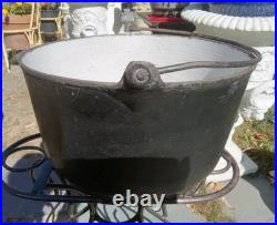 Antique S. P. & Co. Philadelphia Cast Iron 10 Qt Kettle Stock Pot 12.75 x 7.25