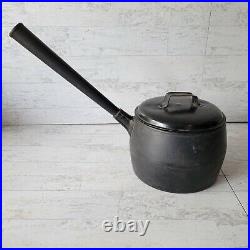 Antique Swain Cast Iron Pot Sauce Pan with Lid 3qt No 6 Long Handle Romany Gypsy