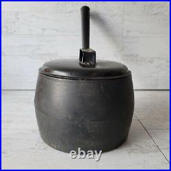 Antique Swain Cast Iron Pot Sauce Pan with Lid 3qt No 6 Long Handle Romany Gypsy