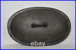 Antique Swedish Kockums 3L Oval Cast Iron Dutch Oven Roaster