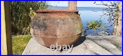 Antique Vintage #15 G Cast Iron Cauldron Pot Cowboy Campfire Kettle Witch