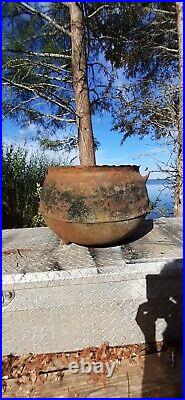 Antique Vintage #15 G Cast Iron Cauldron Pot Cowboy Campfire Kettle Witch