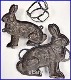 Antique Vintage Griswold Cast Iron #862 & #863 Easter Bunny Rabbit Cake Mold USA