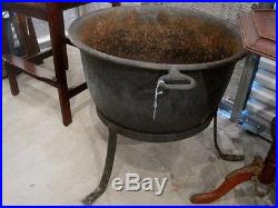 Antique Vintage Large Cast Iron Cauldron Garden Planter Pot Yard Decor Kettle
