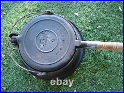 Antique Wagner Cast Iron Waffle Maker 8 in. High Base Circa 1910 Seasoned