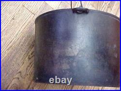 Antique Wagner Large Cast Iron Flat Bottom Soup Pot, Heat & Pouring Ring