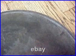 Antique Wagner Large Cast Iron Flat Bottom Soup Pot, Heat & Pouring Ring