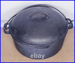 Antique Wagner Ware Sidney O 1268B Cast Iron Dutch Oven Lid Bail Handle Camping